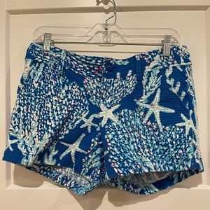 Lilly Pulitzer Callahan shorts Brewster Blue in Good Reef print
